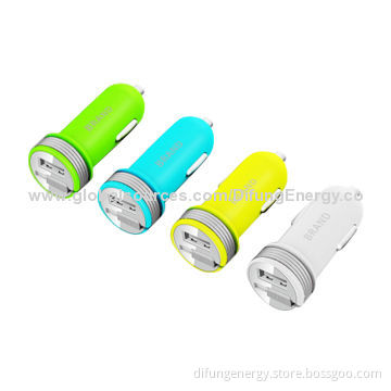 In-car Chargers, Dual-USB Output with 5V/2.1A Output, 12V/24V Input